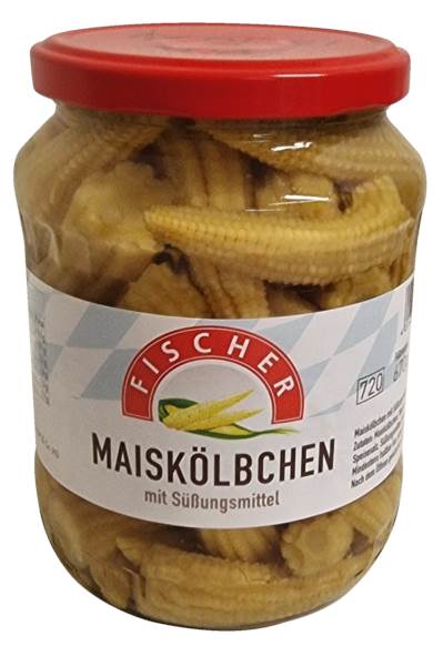 Fischer Maiskölbchen, mariniert, ATG: 370g, 720 ML/GL