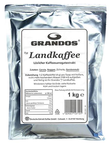 Grandos Landkaffee, Kaffeesurrogatextrakt, ohne Koffein, 1 KG/BT