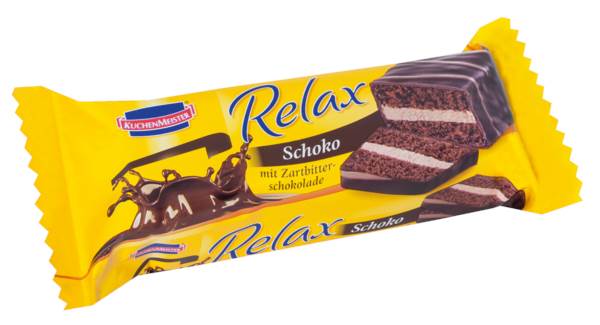 Kuchenmeister Relax Kuchenriegel Schoko, mit Kakaocremefüllung, mit Schokolade überzogen, 0,032 KG/RG