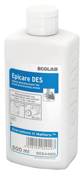 Ecolab Epicare DES, Händedesinfektionsmittel, parfumfrei, (9109470) 500 ML/FL