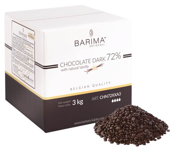 Barima Czekolada deserowa 72%, pastylki, kuwertura, 3 KG/ST