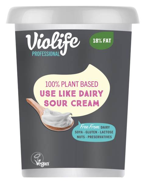 Violife Viocreme Sour, 18% tłuszczu, kwaśna, roślinna alternatywa dla śmietany, 0,5 KG/PA