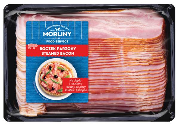 Morliny Boczek wieprzowy, wędzony, parzony, plastry, map, 0,7 KG/PA