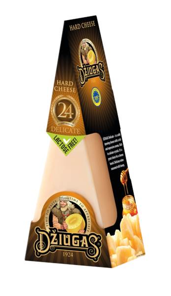 Dziugas Delicate, ser twardy dojrzewający 24 miesiące, klinek, 180 GR/ST