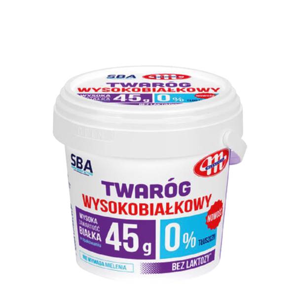 Mlekovita SBA Twaróg wysokobiałkowy, 0% tłuszczu, bez laktozy, 0,5 KG/ST