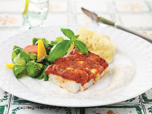 Fisk med tomat og mozzarella, MSC, 160 g, 5,12 kg