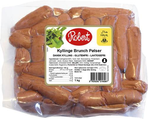 Kycklingprinskorv, 20 g, laktosfri, halal, 1 kg