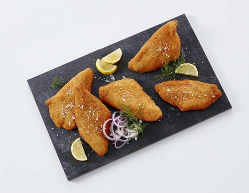 Fiskefilet paneret 50%, 1/2, 70-100 g, 5 kg