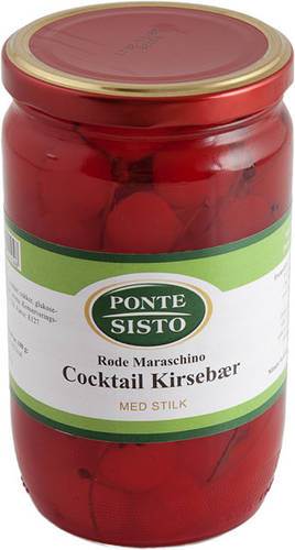 Maraschino körsbär med stjälk, röda, 770 g