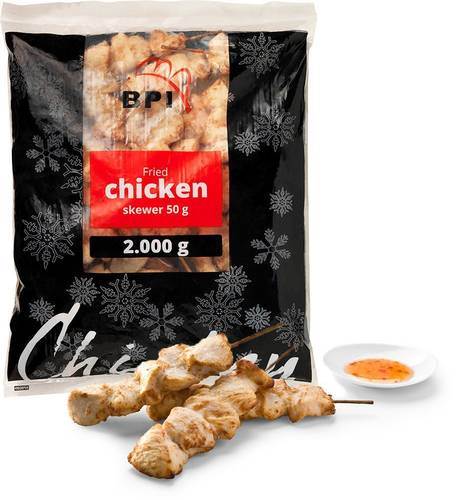 Kycklingspett, 50 g, halal, stekt, 2 kg