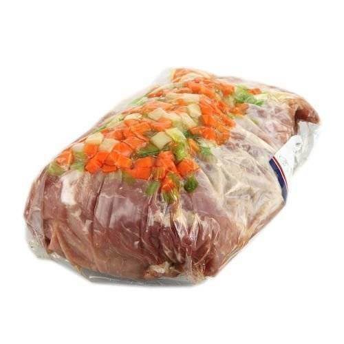 Nakkefilet sprængt med urter i kogepose, tilsat 10% lage, ca. 3 kg, EU