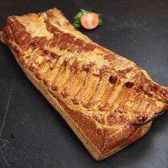 Bacon af grisebryst, tørsaltet, røget, ca. 5 kg, Danmark