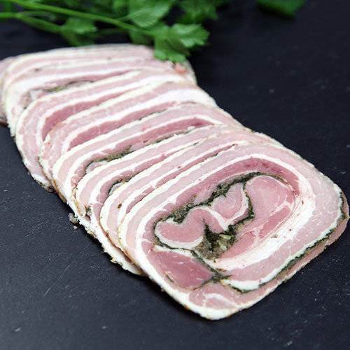 Rullepølse røget, med persille, i skiver, 250 g
