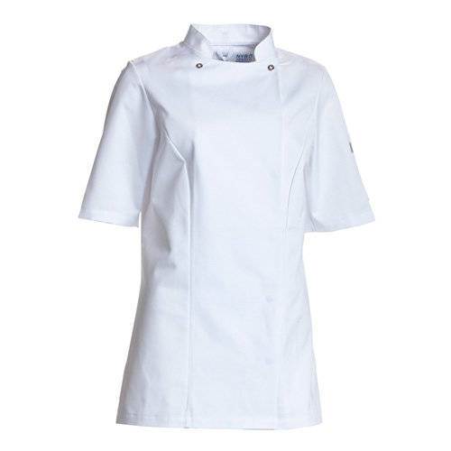 Kokkejakke dame Taste hvid, str XL, med korte ærmer, 65/35% poly/bomuld