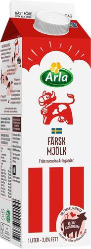 Färsk standardmjölk 3 %, 1 l