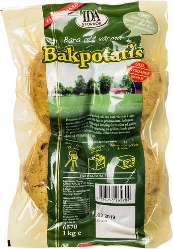 Bakpotatis förbakad, vakuumförpackad, 4 x 250 g