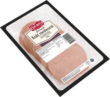Medwurst, kokt, skivad, Sverige, 240 g