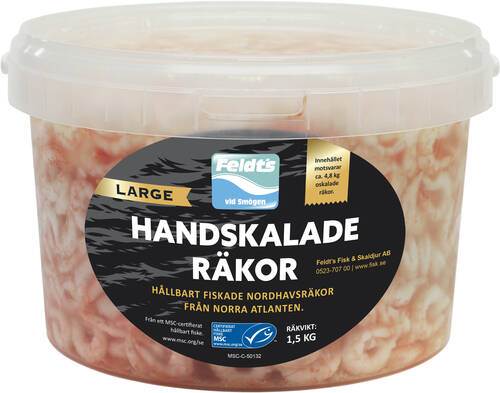 MSC Handskalade räkor i lake (large), avrunnen vikt 1,5 kg