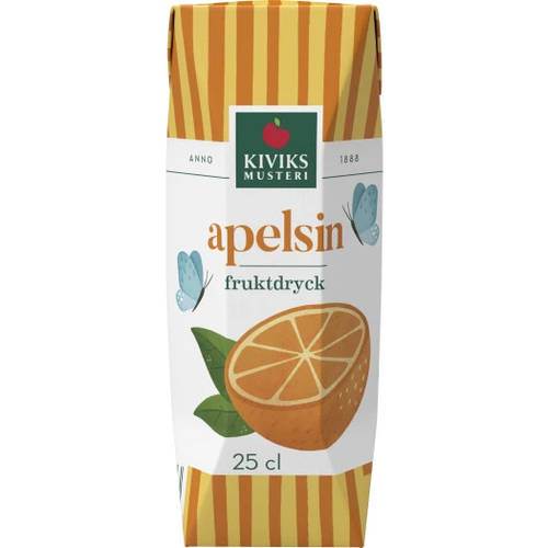 Apelsindryck, tetra, med sugrör, 27 x 25 cl