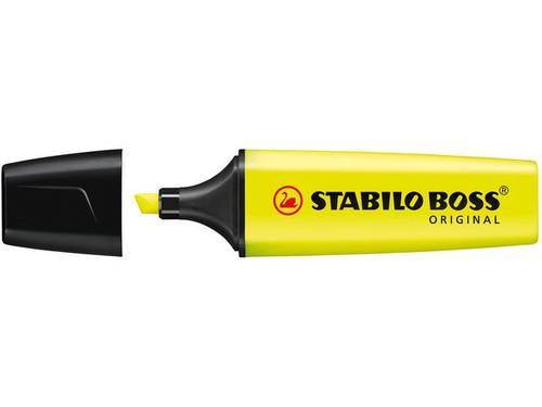 Tekstmarker Stabilo Boss gul, 10 stk