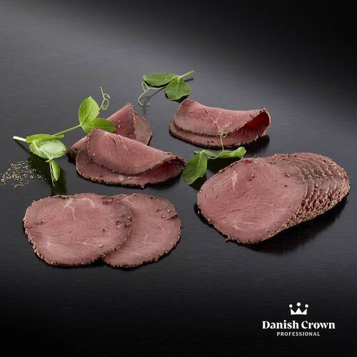 Roastbeef af okseinderlår, 34-35 skiver, 500 g