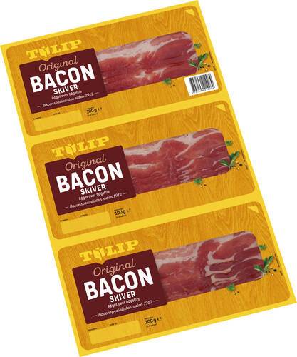 Bacon i skiver, 3x100 g